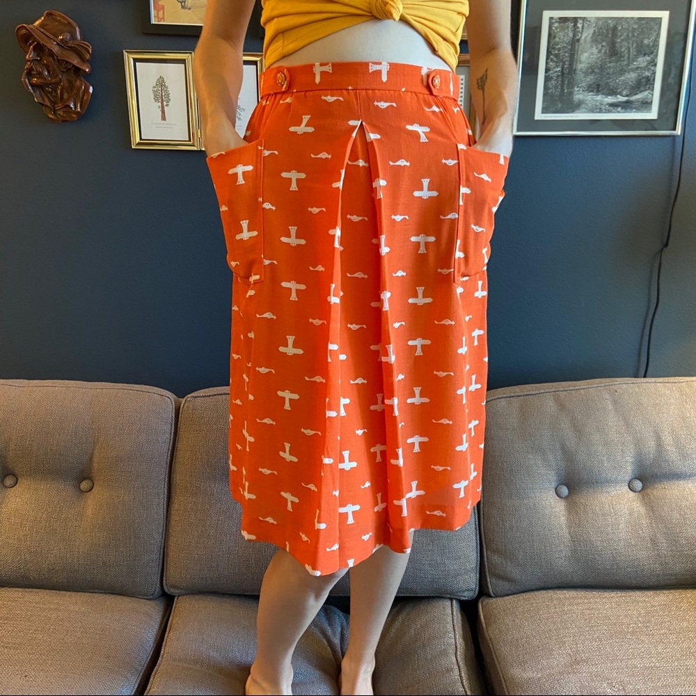 Vintage 🍊 Airplane 1950’s Skirt